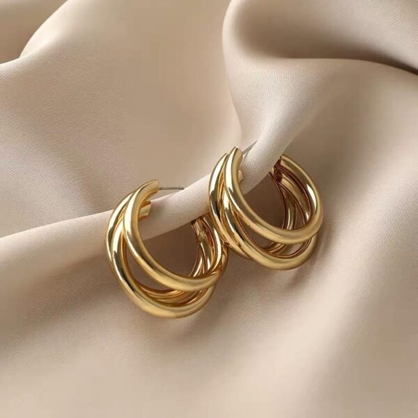 Triple Strand Hoop Earrings