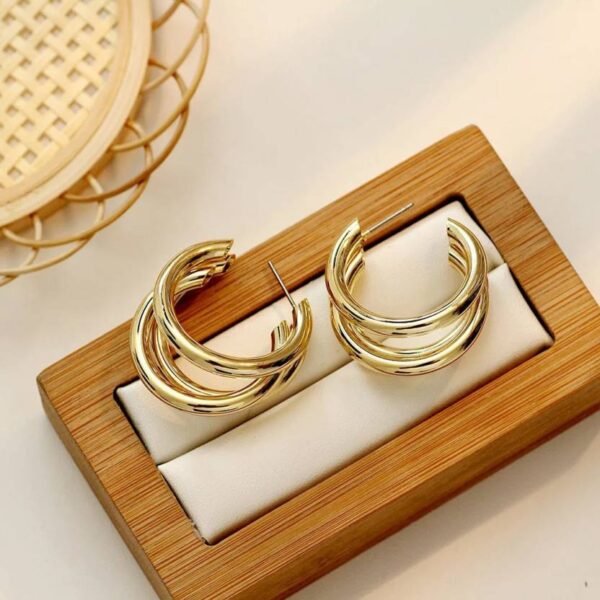 Triple Strand Hoop Earrings - Image 3