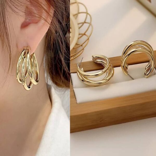 Triple Strand Hoop Earrings - Image 2